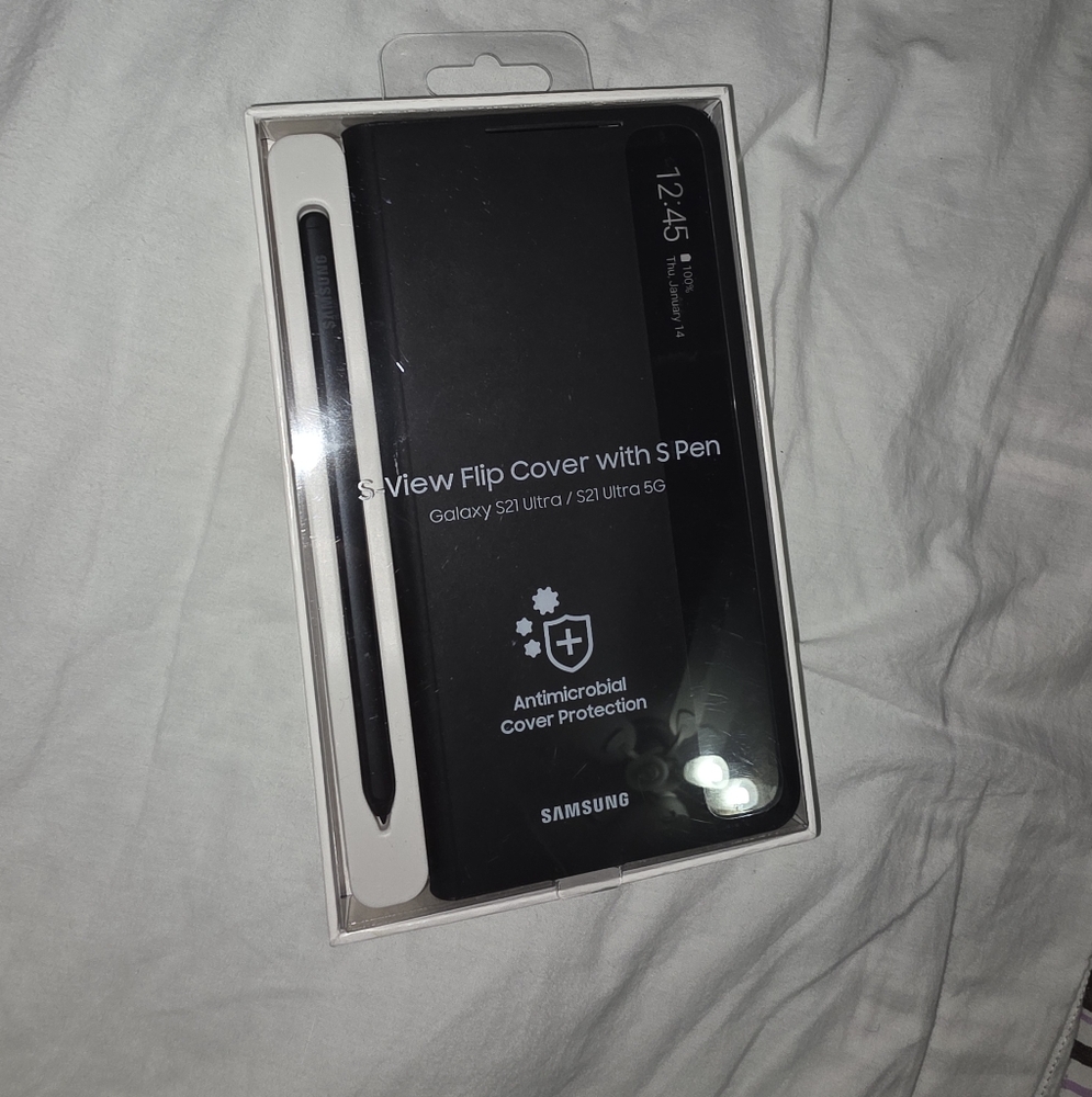 Samsung Galaxy S21 Ultra 5G S View Flip Cover with Pen - Black